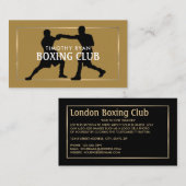 Carte De Visite Silhouette Boxing Match, Boxer, Boxer Trainer (Devant / Derrière)