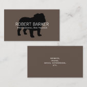 Carte De Visite Silhouette Bulldog anglaise Noir Brown (Devant / Derrière)