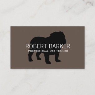Carte De Visite Silhouette Bulldog anglaise Noir Brown