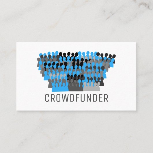 Carte De Visite Silhouette Crowd Design, Crowdfunder, Crowfinancem (Devant)