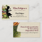 Carte De Visite Silhouette cuisine personnelle classe de cuisine (Devant / Derrière)