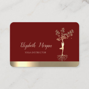 Carte De Visite Silhouette d'arbre doré, Yoga bordeaux