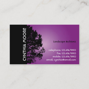 Carte De Visite Silhouette d'arbre - pourpre
