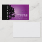 Carte De Visite Silhouette d'arbre - pourpre (Devant / Derrière)