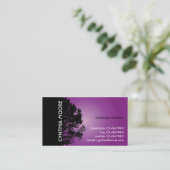 Carte De Visite Silhouette d'arbre - pourpre (Debout devant)