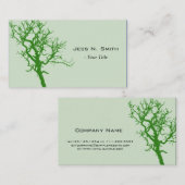 Carte De Visite Silhouette d'arbre vert cool simple, élégant (Devant / Derrière)