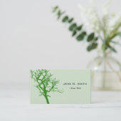Carte De Visite Silhouette d'arbre vert cool simple, élégant (Debout devant)