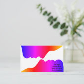 Carte De Visite Silhouette d'arc-en-ciel de deux visages (Debout devant)