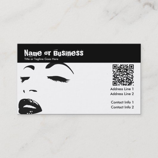 Carte De Visite silhouette de beauté : Code de QR (Devant)