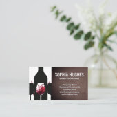 Carte De Visite Silhouette de bouteille de vin | Éclaboussure de v (Debout devant)