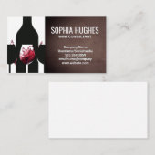 Carte De Visite Silhouette de bouteille de vin | Éclaboussure de v (Devant / Derrière)