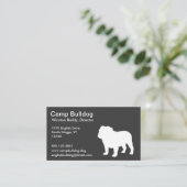 Carte De Visite Silhouette de Bulldog anglais blanc (Debout devant)