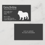 Carte De Visite Silhouette de Bulldog anglais blanc (Devant / Derrière)