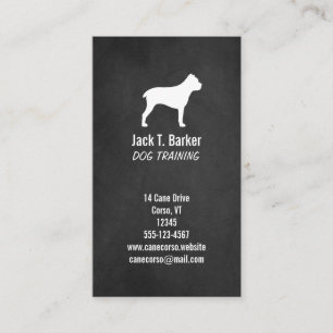 Carte De Visite Silhouette de Cane Corso - Style tableau noir