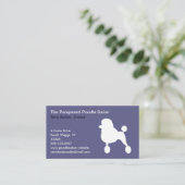 Carte De Visite Silhouette de Caniche Blanc (Taille Standard, Coup (Debout devant)