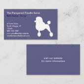 Carte De Visite Silhouette de Caniche Blanc (Taille Standard, Coup (Devant / Derrière)