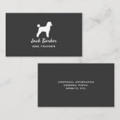 Carte De Visite Silhouette de Caniche Jouet Blanc (Devant / Derrière)