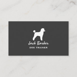 Carte De Visite Silhouette de Caniche Jouet Blanc