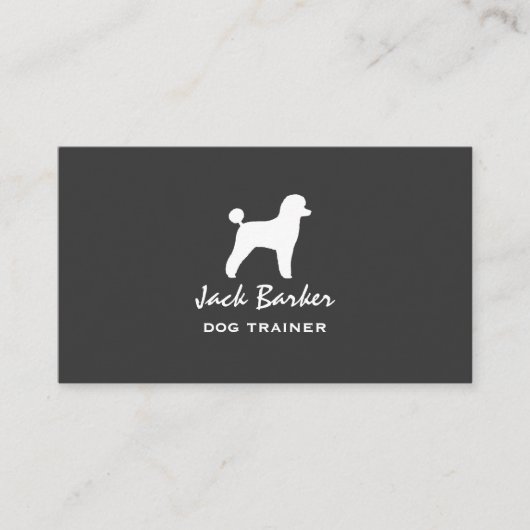 Carte De Visite Silhouette de Caniche Jouet Blanc (Devant)