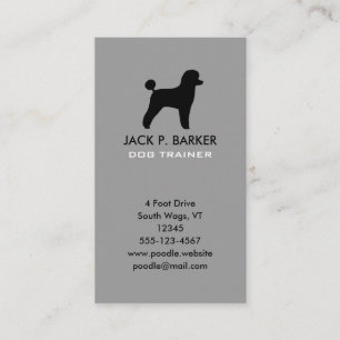 Carte De Visite Silhouette de caniche jouet noir