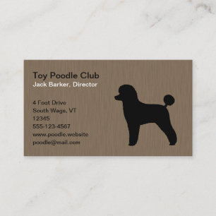 Carte De Visite Silhouette de caniche jouet noir