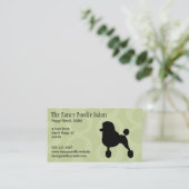 Carte De Visite Silhouette de caniche noir standard (Debout devant)