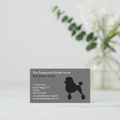 Carte De Visite Silhouette de caniche noir (Standard, Coupe de che (Debout devant)