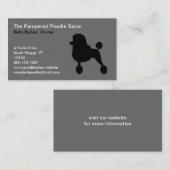 Carte De Visite Silhouette de caniche noir (Standard, Coupe de che (Devant / Derrière)