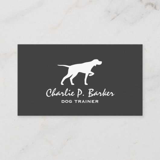 Carte de visite silhouette de chien d'arrêt (Devant)