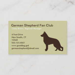 Carte De Visite Silhouette de chien de berger allemand
