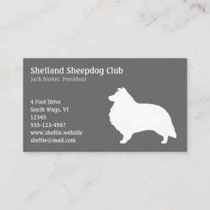 Carte De Visite Silhouette de chien de berger de Shetland