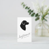 Carte De Visite Silhouette de chien noir et blanc Trainer de chien (Debout devant)