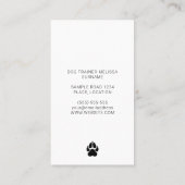 Carte De Visite Silhouette de chien noir et blanc Trainer de chien (Dos)