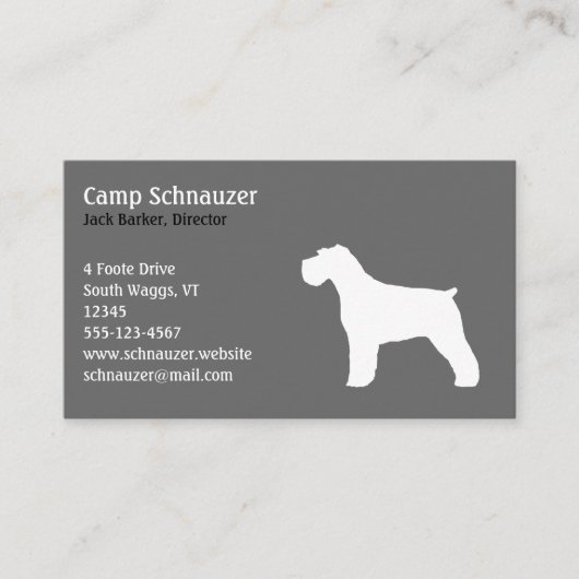 Carte De Visite Silhouette de chien schnauzer (Devant)