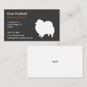 Carte De Visite Silhouette de chien Spitz Nain (Devant / Derrière)