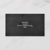 Carte De Visite Silhouette de cochon de campagne style rustique (Dos)