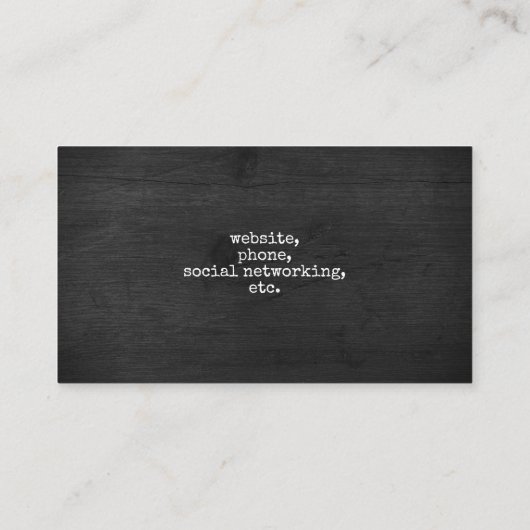 Carte De Visite Silhouette de cochon de campagne style rustique (Dos)