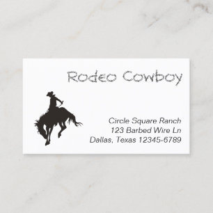 Carte De Visite Silhouette de cow-boy de rodéo