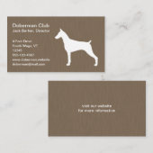 Carte De Visite Silhouette de Dobermann (Devant / Derrière)