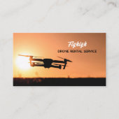Carte De Visite Silhouette de drone de coucher de soleil, pilote d (Devant)