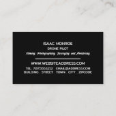 Carte De Visite Silhouette de drone de Glacier, pilote de drone (Dos)