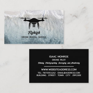 Carte De Visite Silhouette de drone de Glacier, pilote de drone