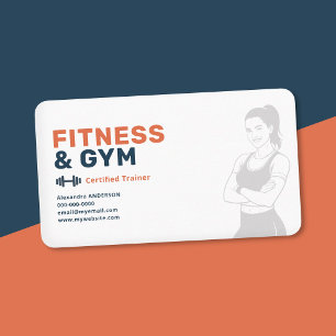 Carte De Visite Silhouette de femme - Entraîneur de fitness minima