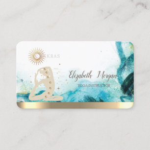 Carte De Visite Silhouette de femmes de yoga abstrait