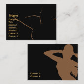 Carte De Visite Silhouette de fille dans le brun - potelé (Devant / Derrière)