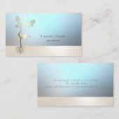 Carte De Visite Silhouette de fille d'arbre bleu professionnel (Devant / Derrière)