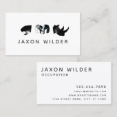 Carte De Visite Silhouette de fumée noire blanche Jaguar Rhino Ram (Devant / Derrière)