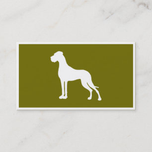 Carte De Visite silhouette de Grand Danois blanc 