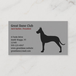 Carte De Visite Silhouette de Grand Danois noir