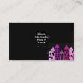 Carte De Visite Silhouette de grands bâtiments de château (Dos)